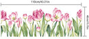 Kleurrijke Tulp Raamfolie Roze – Verduisterende Glasfolie 40x110 cm – Decoratieve Zelfklevende Bloemenfolie