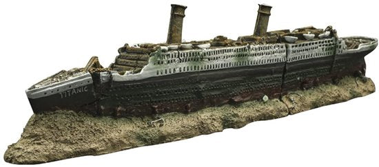 Scheepswrak Ornament - Aquarium Decoratie - 38,5 cm - Hars - Titanic Stijl
