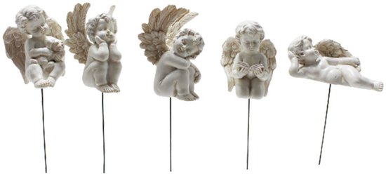6 stuks Engelbeeldjes van hars, set van vijf, 16*13,5*27,5 cm