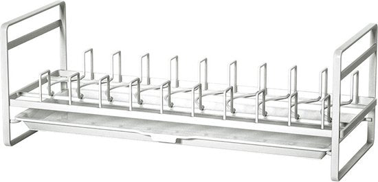 Multifunctioneel Metalen Afdruiprek met witte opvangbak-Kast Organizers-afwasrek-wit