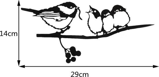 Metalen Vogelfamilie Boomhanger - Duurzame Tuindecoratie