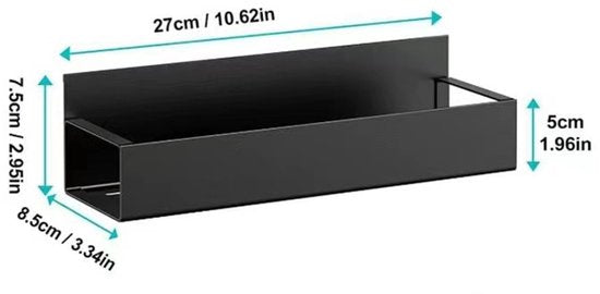 4-in-1 Magnetisch RVS Kruidenrek Perforatievrij, Zwart
