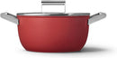 SMEG Kookpan met deksel Rood Mat - ø 24 cm / 4.6 Liter