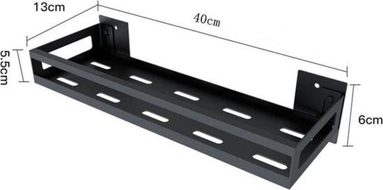 Kruidenrek RVS - Perforatievrij - 40x13x6 cm - Zwart