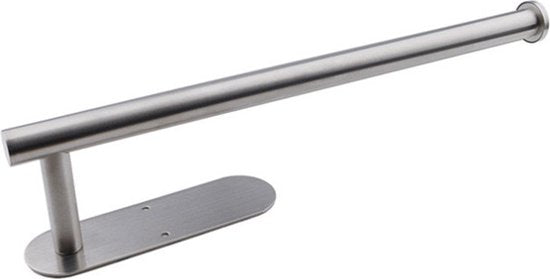 Ronde roestvrijstalen keukenpapierhouder - zilver