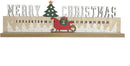 2delige Exclusieve Luxe Houten Kerst Aftelkalender – Magisch Ontwerp met Verplaatsbare Slee of Auto – Perfecte Feestdecoratie-40*5*12.5cm