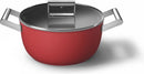 SMEG Kookpan met deksel Rood Mat - ø 24 cm / 4.6 Liter