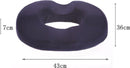 TDR - Orthopedisch Kussen van Traagschuim - Ringkussen - Donut Zitkussen - Ergonomisch - Verlicht Druk op Stuitje - Stoel | Rolstoel | Autostoel | Zwangerschap - Afneem en Wasbare Hoes - Anti-Slip Bodem - Navy Blue