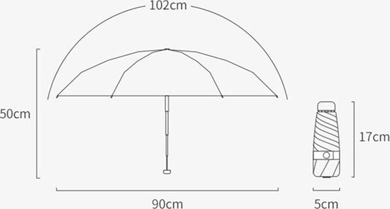 Opvouwbare Paraplu Witte Rozen, UPF50+ Anti-UV, Ø102cm
