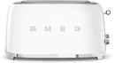 SMEG TSF02WHEU Broodrooster - 4 Sneden - 2 Lange Sleuven - 1500W - 6 Bruiningsstanden - Ontdooifunctie, Opwarmfunctie & Bagelfunctie - '50s Style - Wit