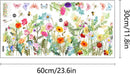 Betoverende Tuinbloemen Muurstickers - Milieuvriendelijk PVC - Levendige Decoratie voor Woonkamer, Slaapkamer, Keuken, en Meer-30x60cm