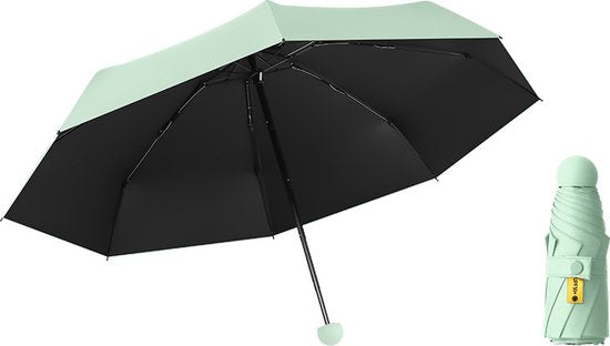 Opvouwbare Paraplu -Windproof-Zonbescherming Anti-Uv UPF50 + met gratis Reisetui-licht groen