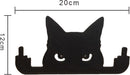 2 delige tuindecoraties - dieren kattenspion voor op hoekpalen- 18x15cm en 20x12cm-zwart