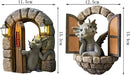 2stuks Hoogwaardige Kunststof Dinosaurus Ornamenten - Charmante Ophangbare Standbeelden voor Jouw Tuin