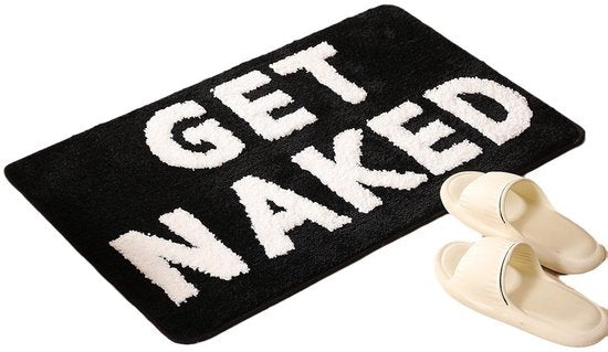 Extra groot "GET NAKED" Badmat met Antislip- Zachte Pluche Comfort - Duurzaam en Absorberend 50*80CM
