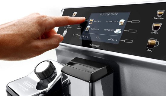 De'Longhi PrimaDonna Class - ECAM550.85.MS - Volautomatische koffiemachine - Tank 2L - 2 gelijktijdige kopjes - Bonenreservoir 400 gr - Metaal en zwart