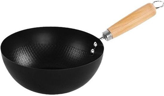 Wokpan - Ø 30 cm - Marmeren Coating - Geschikt voor Inductie, Gas, Elektrisch en Keramisch - Beige Creme - PFAS Vrij
