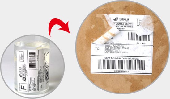 4-rolls verzendetiketten compatible 100*150*mm Kern: 40mm -500 etiketten per rol