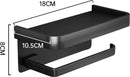 Moderne Zwarte Toiletpapierhouder met Plank 18x10,5x8cm