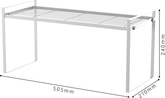 Multifunctioneel Kast Organizers-Keukenrek- Kruidenrek en pannenrek-keuekenkast-50.5x 21x 24CM wit