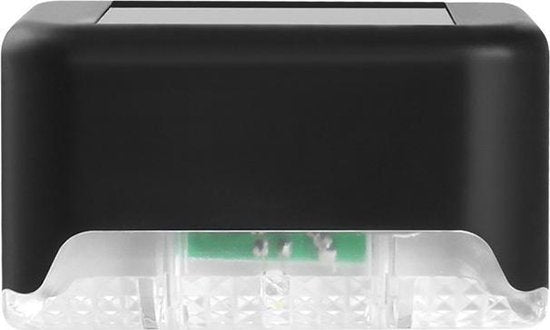 4 Stuks Tuinverlichting op zonne-energie - LED Buitenverlichting -IP65 waterdicht-nachtverlichting voor tuinhek en trap- zwart - warm licht (4 stuks in een doos)