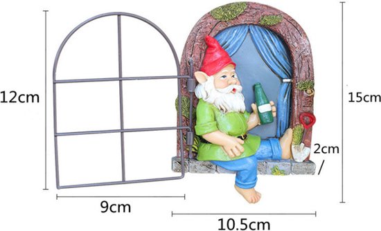 Drinkende Tuinkabouter - Ophangbaar Standbeeld 10.5x15cm