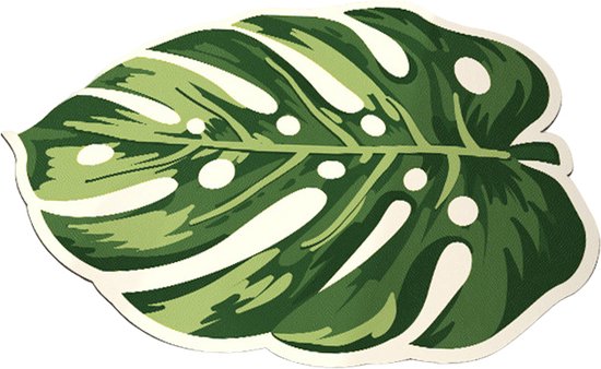 Luxe Monstera Blad Antislip Vloermat - Groene Siliconen Super Absorberende Mat-87x57,5 cm