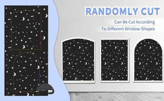 Verduisterend knipbaar gordijn 145x100 cm - sterren/maan