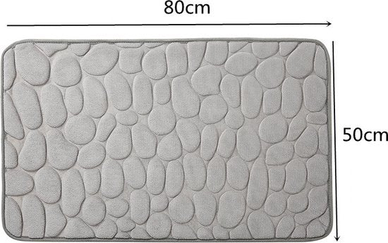 Merkloos Badkamermat 50x80cm - Lichtgrijs Waterabsorberend