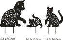 Metalen tuinstekers set – 3 katten tuinbeelden