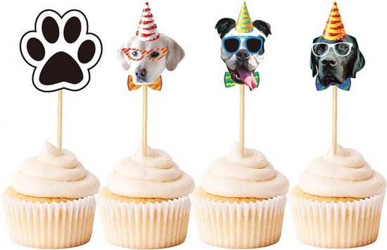 48 delige hond cupcake/fruit prikkers voor desserts