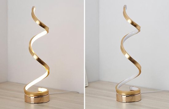 Elegante tafellamp - LED verlichting - spiraalvormig design voor elk interieur - Goudkleurig