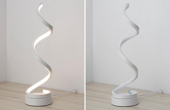 Elegante LED tafellamp - Spiraalvormig design - Wit