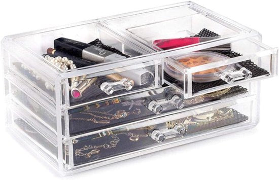 Make-up Organizer - Cosmetica- en Sieradenopslag - 4 Laden - Transparant - Acryl