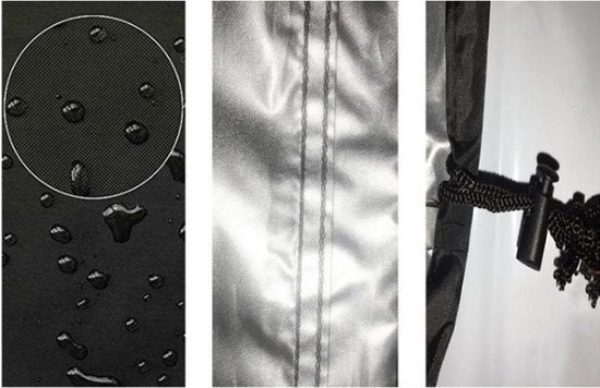 TDR - Grillhoes Buiten Ronde Barbecue- Afdekking Waterdicht UV-Bestendig Stofdicht Barbecuehoes Tuin Patio Ronde BBQ Grill Cover Perfect voor Weber en Ronde Barbecue Grill V1C05 - 62 x 105cm - Zwart