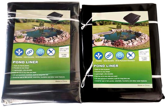 Extra dikke PE-folie zwart 2.1x3m - scheurvast, waterdicht