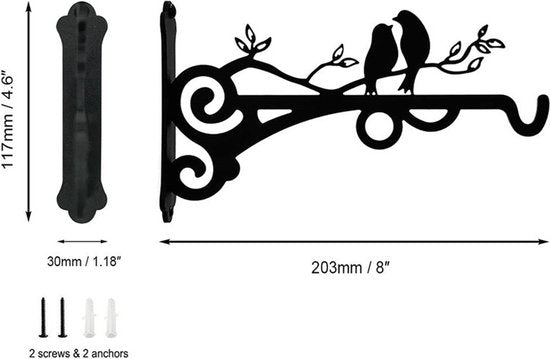 Metalen Vogelhaak Plantenhanger - Zwart
