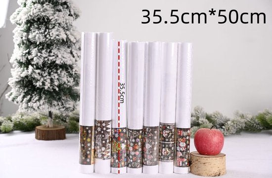 Kerst Raamstickers met Sneeuwpop ,huis en Kerstfiguren - Herbruikbaar en Statisch-35.5*50cm