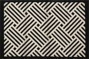 Antislip Deurmat - Geometrisch Patroon met Diagonale Lijnen - Absorberend en Wasbaar - Ideaal voor Binnen 60X90CM-zwart