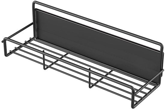 Magnetisch Plankje met Haak – Set van 2 – Zwart – Sterke Koelkast Organizer – Multifunctioneel en Verstelbaar – Keuken Opbergplank