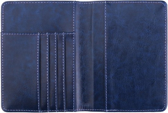 TDR - Luxe kunstleder paspoort en pasjes houder - met RFID-blokkeringstechnologie - met Nederlands voorgedrukt motief - donkerblauw