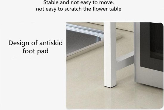 TDR - Keukenplanken - magnetron tafel - 2 lagen - Wit Frame - Ancient Oak - 53 x 35 x 70 cm