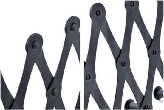 RVS Deurhanger met 6 haken - zwart