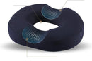 TDR - Orthopedisch Kussen van Traagschuim - Ringkussen - Donut Zitkussen - Ergonomisch - Verlicht Druk op Stuitje - Stoel | Rolstoel | Autostoel | Zwangerschap - Afneem en Wasbare Hoes - Anti-Slip Bodem - Navy Blue