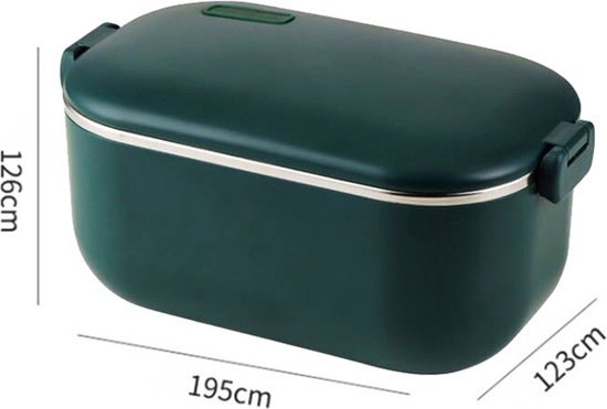 Elektrische lunchbox - ideaal voor gebruik in de auto-Lunchtrommel voor warme maaltijden-donkergroen