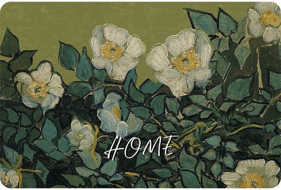 Kunstzinnige Antislip Badmat - Vincent van Gogh's "Roses" - Luxe Siliconen Diatomeeënaarde Mat - 39,5x59 cm