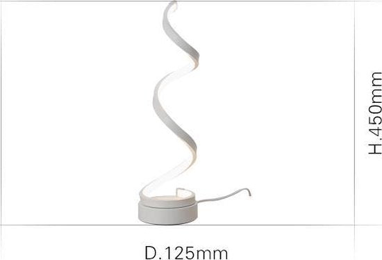 Elegante LED tafellamp - Spiraalvormig design - Wit