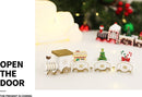 Luxe Houten Kersttrein - Nostalgische Kerstdecoratie - Gouden Accenten voor een Warme Feestsfeer - Wit/Goud