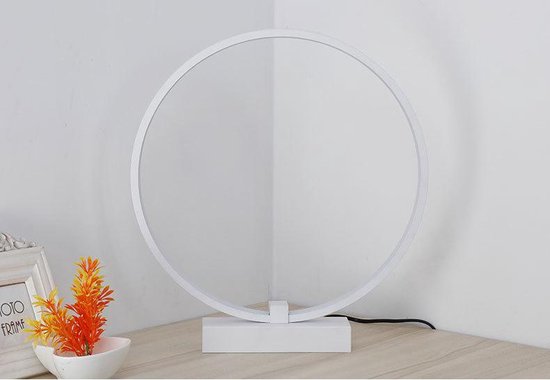 LED Tafellamp - Cirkel - 30cm diameter - Wit
