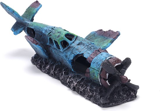 Aquarium decoratie - Gevechtsvliegtuigen - Realistische hars ornamenten voor vistank landschapsarchitectuur - Duurzaam en stabiel - Ideaal voor zoet- en zoutwateraquaria 22*9.5*8CM